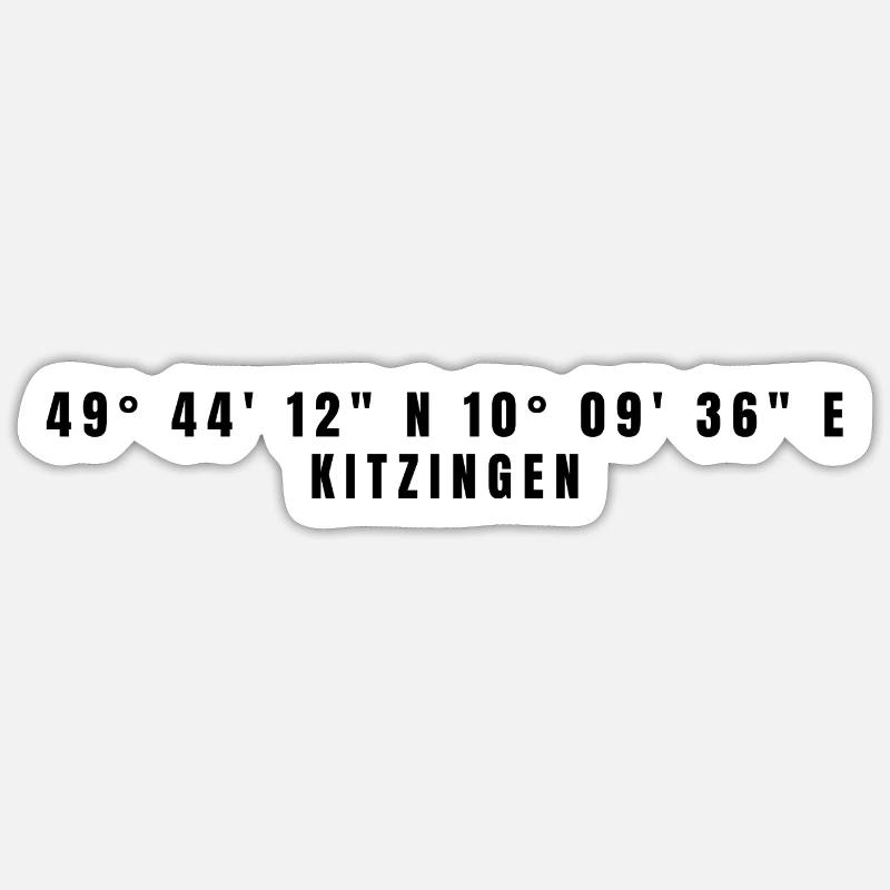 Coordonnées Kitzingen Bavière - Sticker taille S (10 x 10 cm) - blanc mat