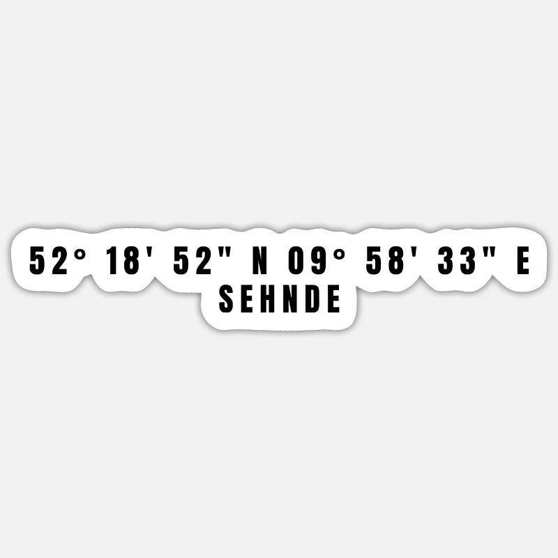 Coordonnées de Sehnde Basse-Saxe - Sticker taille S (10 x 10 cm) - blanc mat