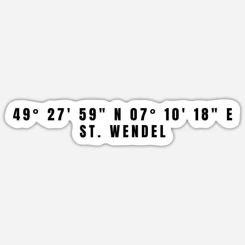 St. Wendel Saarland Coordinates Sticker size S (10 x 10 cm)