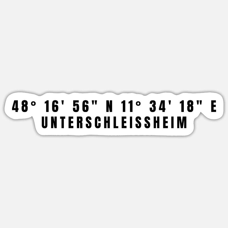 Coordonnées Unterschleissheim Bavière - Sticker taille S (10 x 10 cm) - blanc mat
