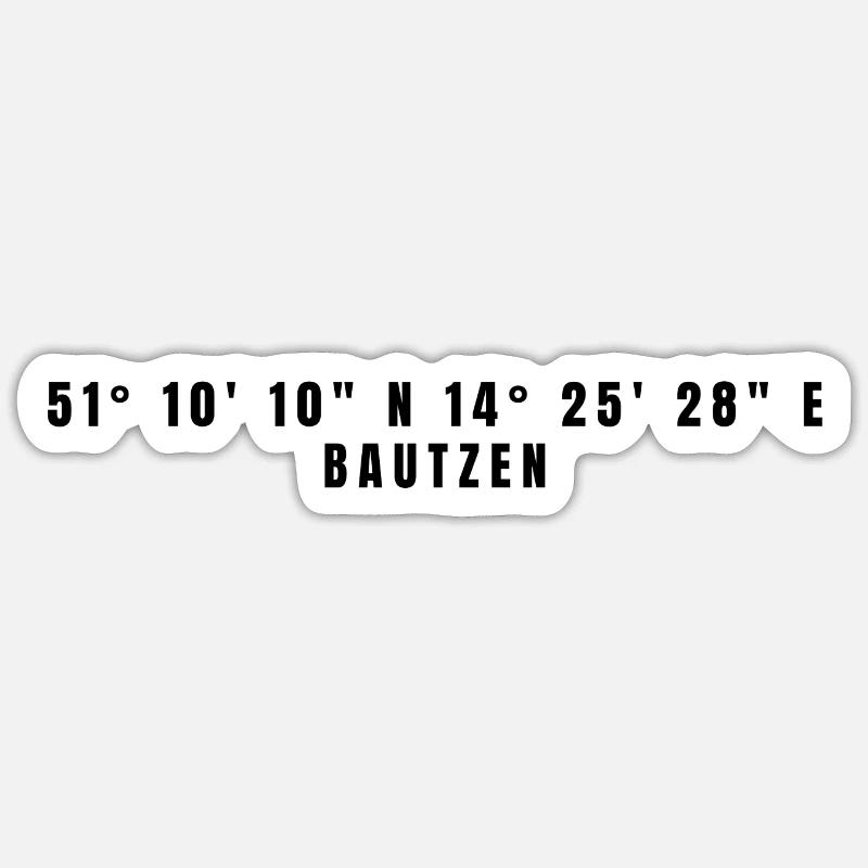 Coordonnées Bautzen Saxe - Sticker taille S (10 x 10 cm) - blanc mat