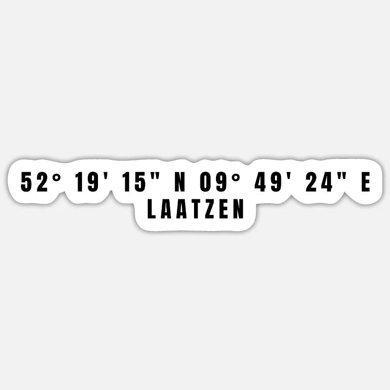 Coordonnées Laatzen Basse-Saxe - Sticker taille S (10 x 10 cm) - blanc mat