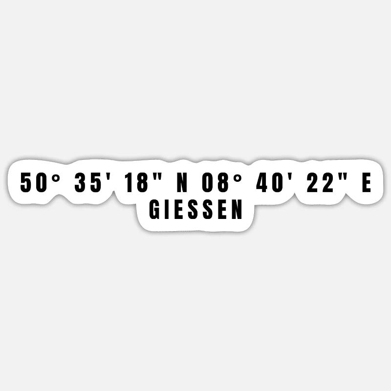 Coordonnées Giessen Hesse - Sticker taille S (10 x 10 cm) - blanc mat