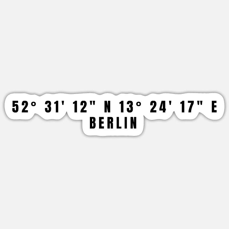 Coordonnées Berlin Berlin - Sticker taille S (10 x 10 cm) - blanc mat