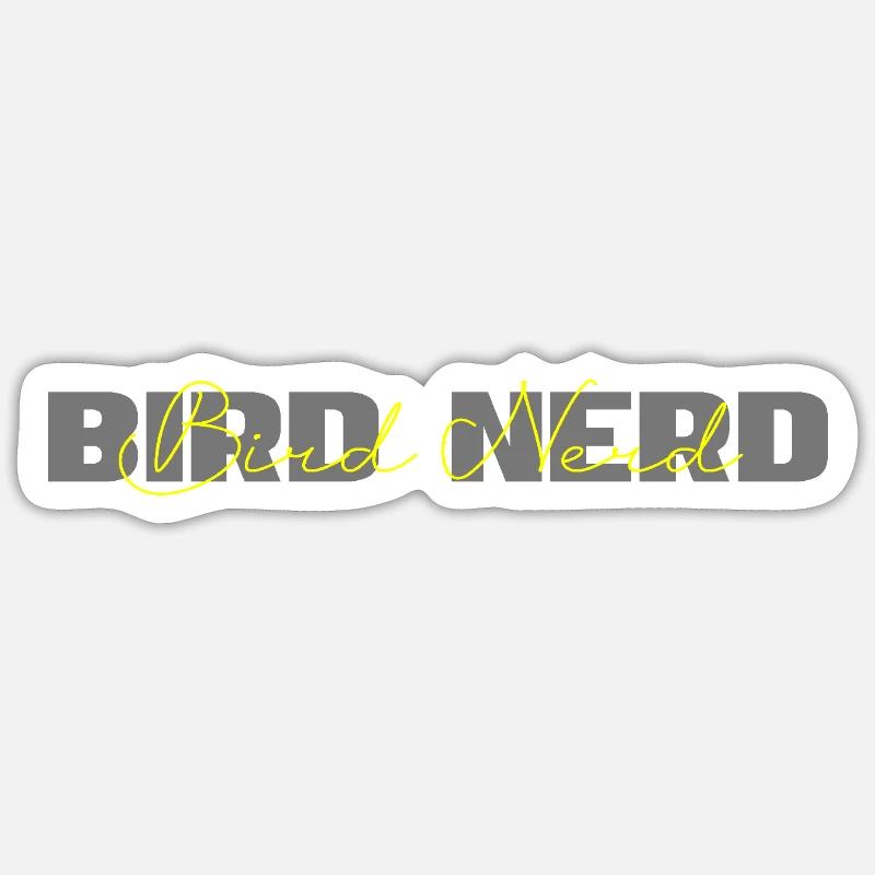 Nerd d’oiseau - Sticker taille S (10 x 10 cm) - blanc mat