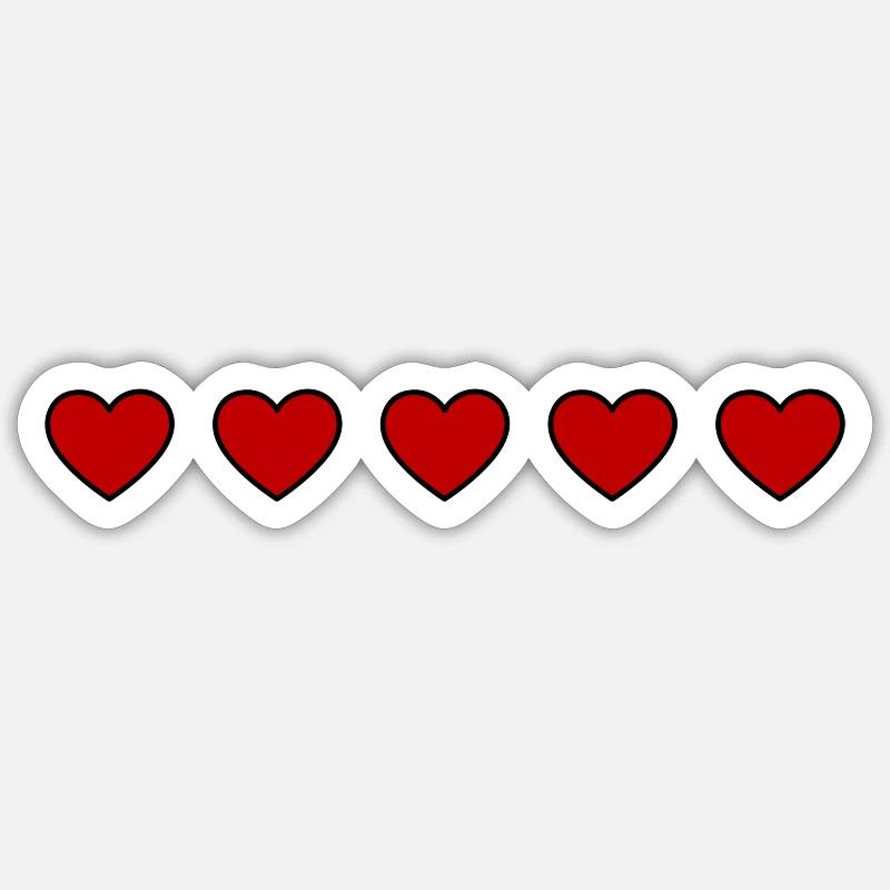 Hearts Symbol Line - Sticker size S (10 x 10 cm) - white matte