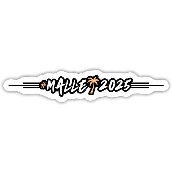 Malle 2025 Palme Linie - Sticker Größe S (10 x 10 cm) - Mattweiß - Vorne