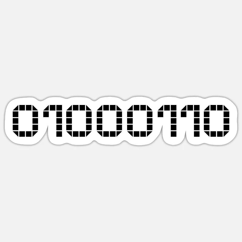 Notation binaire - 70 - Sticker taille S (10 x 10 cm) - blanc mat