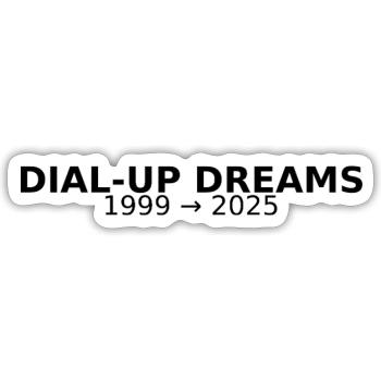 DIAL-UP DREAMS - Sticker size S (10 x 10 cm) - white matte - Front
