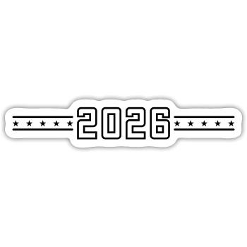 2026 College Font - Sticker size S (10 x 10 cm) - white matte - Front