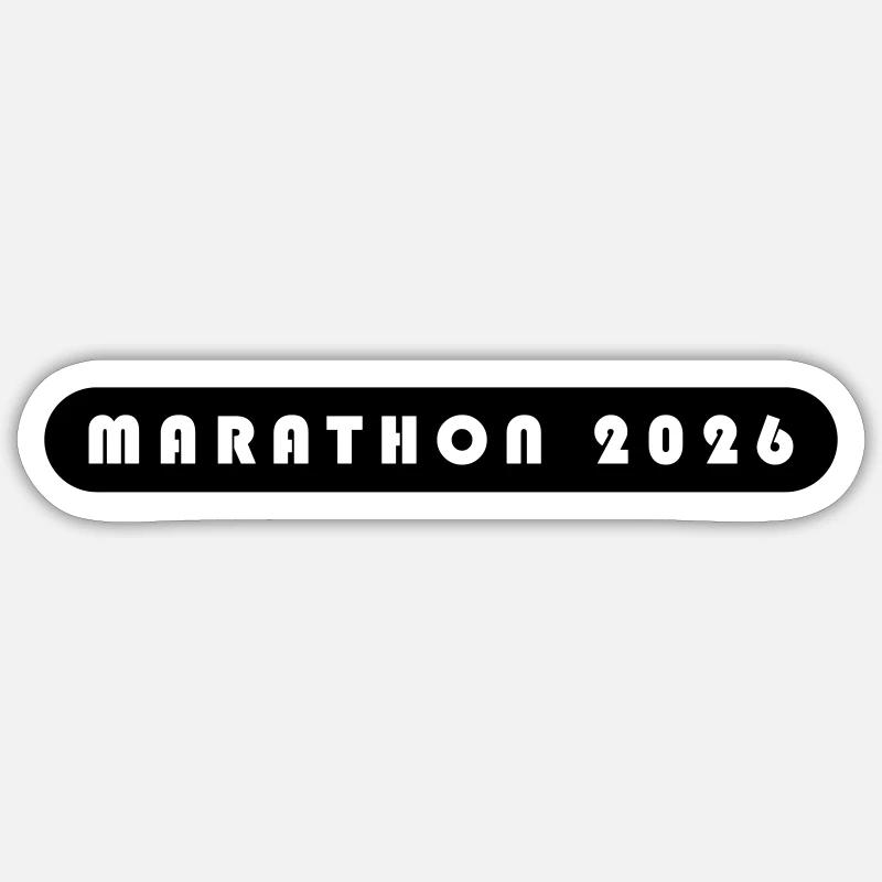 Lettrage Marathon 2026 - Sticker taille S (10 x 10 cm) - blanc mat