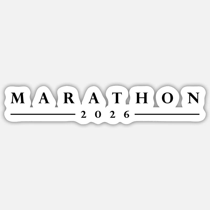 Lettrage Marathon 2026 - Sticker taille S (10 x 10 cm) - blanc mat