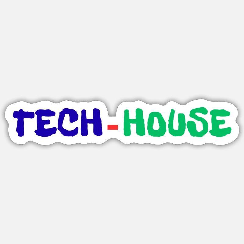 Tech House - Sticker size S (10 x 10 cm) - white matte
