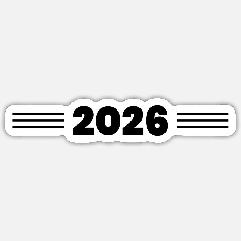 2026 année AVC - Sticker taille S (10 x 10 cm) - blanc mat