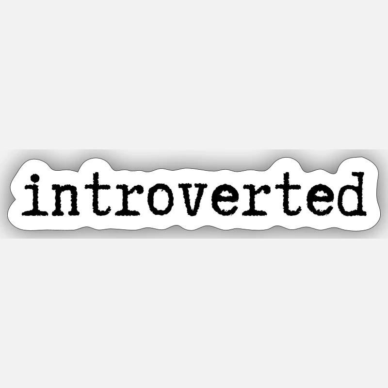 introverti - Sticker taille S (10 x 10 cm) - blanc mat