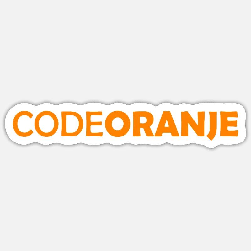 Code Oranje - Pays-Bas - Niederlande - Sticker taille S (10 x 10 cm) - blanc mat