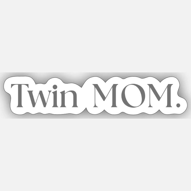 Twin Mama - Sticker Größe S (10 x 10 cm) - Mattweiß