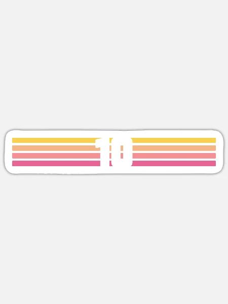 10 Trikotnummer 10 – 10-jähriges Jubiläum - Sticker Größe S (10 x 10 cm) - Mattweiß