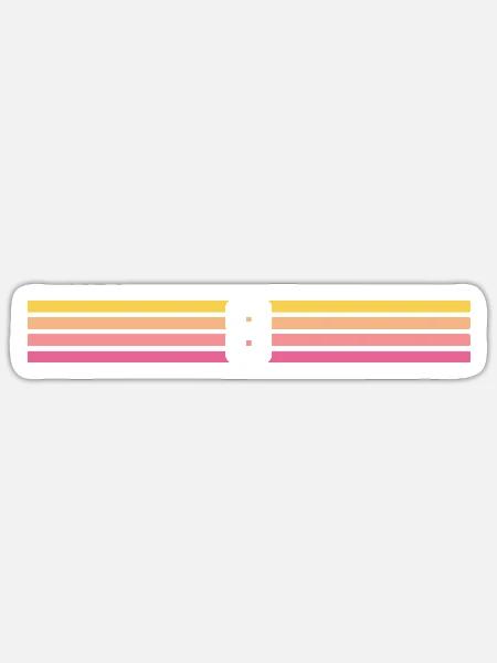 8 Trikotnummer 8 – 8 Jahre alt, retro 8 Geburtstag - Sticker Größe S (10 x 10 cm) - Mattweiß