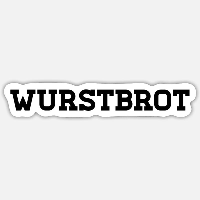 Wurstbrot - Sticker Größe S (10 x 10 cm) - Mattweiß