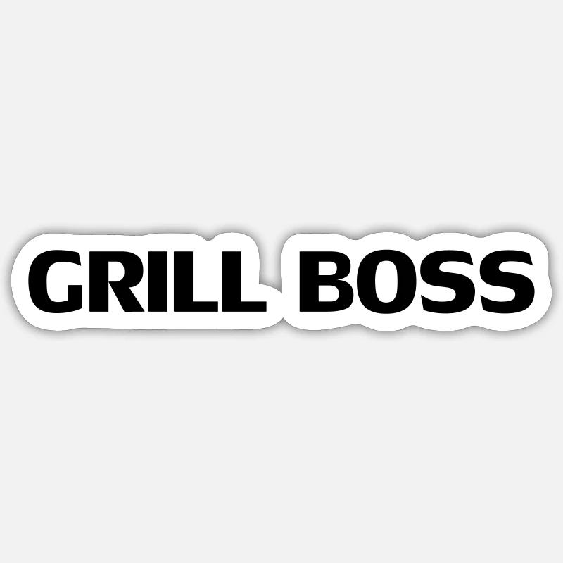 Grill Chef - Sticker Größe S (10 x 10 cm) - Mattweiß