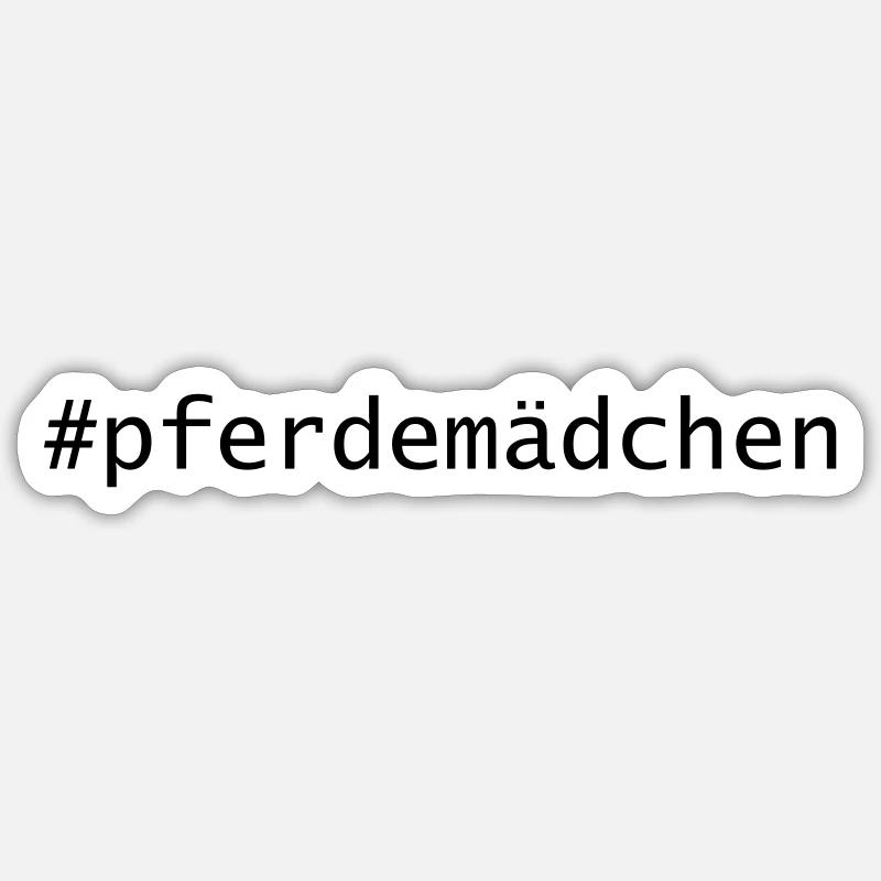 hashtag_pferdemaedchen - Sticker Größe S (10 x 10 cm) - Mattweiß