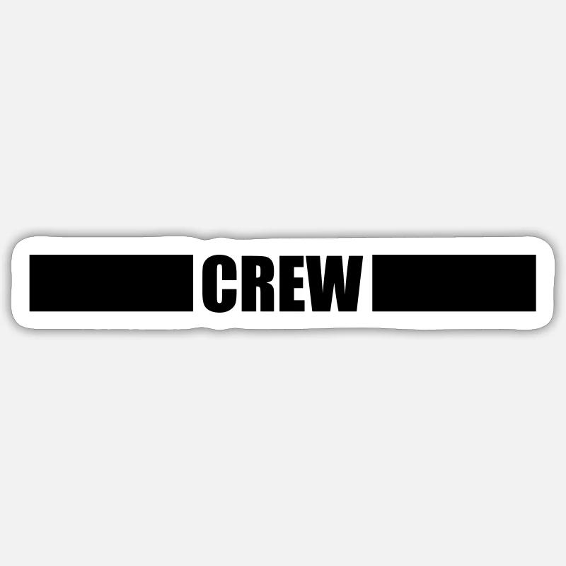 Crew Strich - Sticker Größe S (10 x 10 cm) - Mattweiß