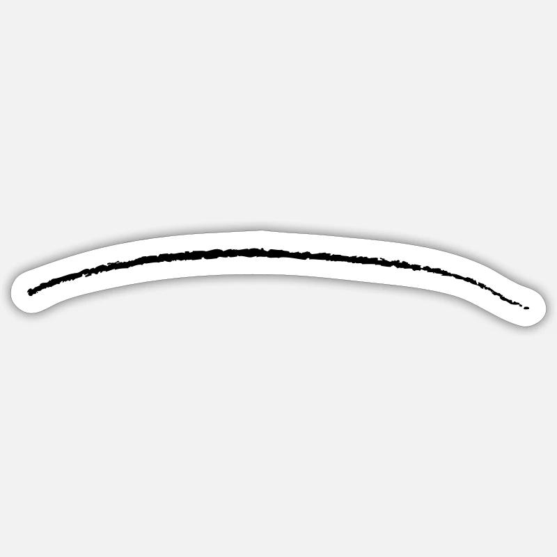 coup de pinceau rayé ligne - Sticker taille S (10 x 10 cm) - blanc mat