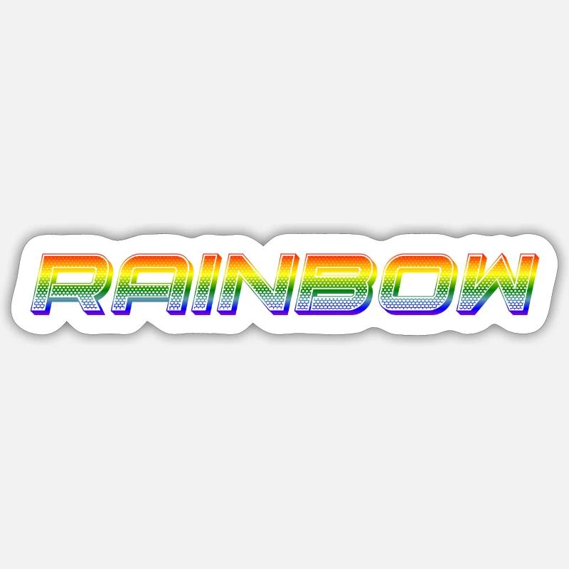 Rainbow - Sticker taille S (10 x 10 cm) - blanc mat