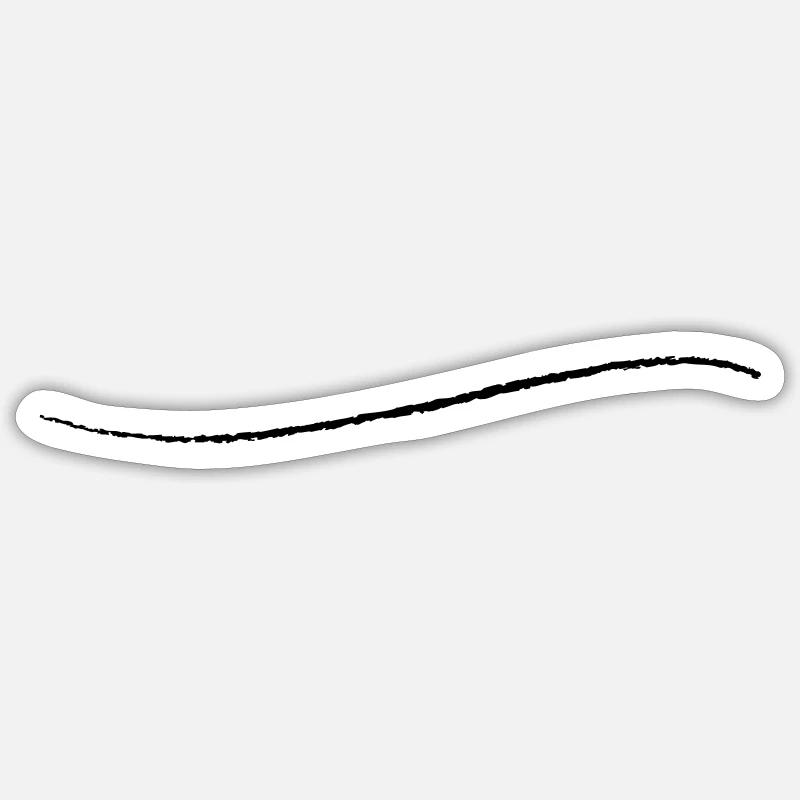 curved stroke modern creative underlined - Sticker size S (10 x 10 cm) - white matte