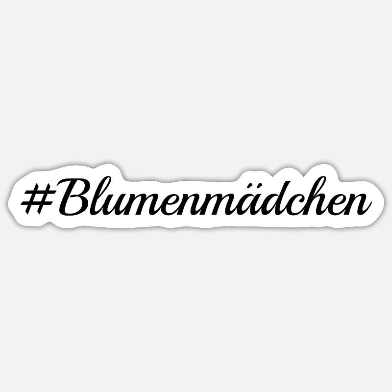 Blumenmädchen - Sticker Größe S (10 x 10 cm) - Mattweiß