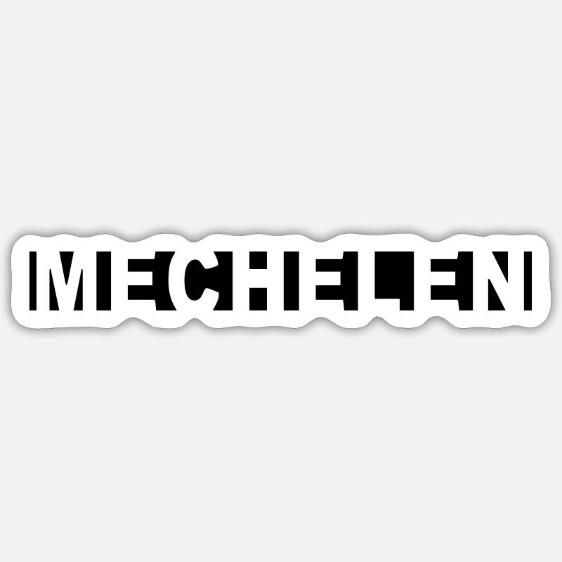 Mechelen - Sticker Größe S (10 x 10 cm) - Mattweiß