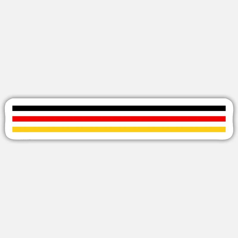 Trait Germany version 1 grand - Sticker taille S (10 x 10 cm) - blanc mat