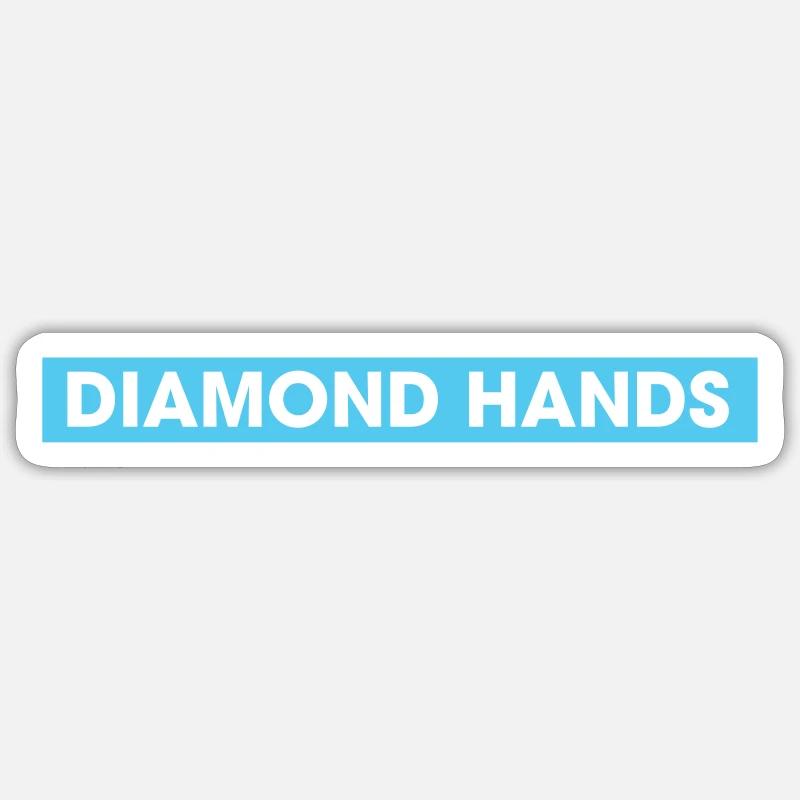 Diamond hands - Sticker taille S (10 x 10 cm) - blanc mat