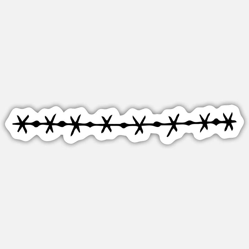 Barbed wire trim vector graphics Sticker size S (10 x 10 cm)