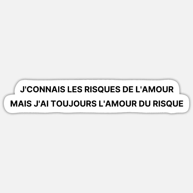 J'connais les risques de l'amour mais - Nekfeu - Sticker taille S (10 x 10 cm) - blanc mat