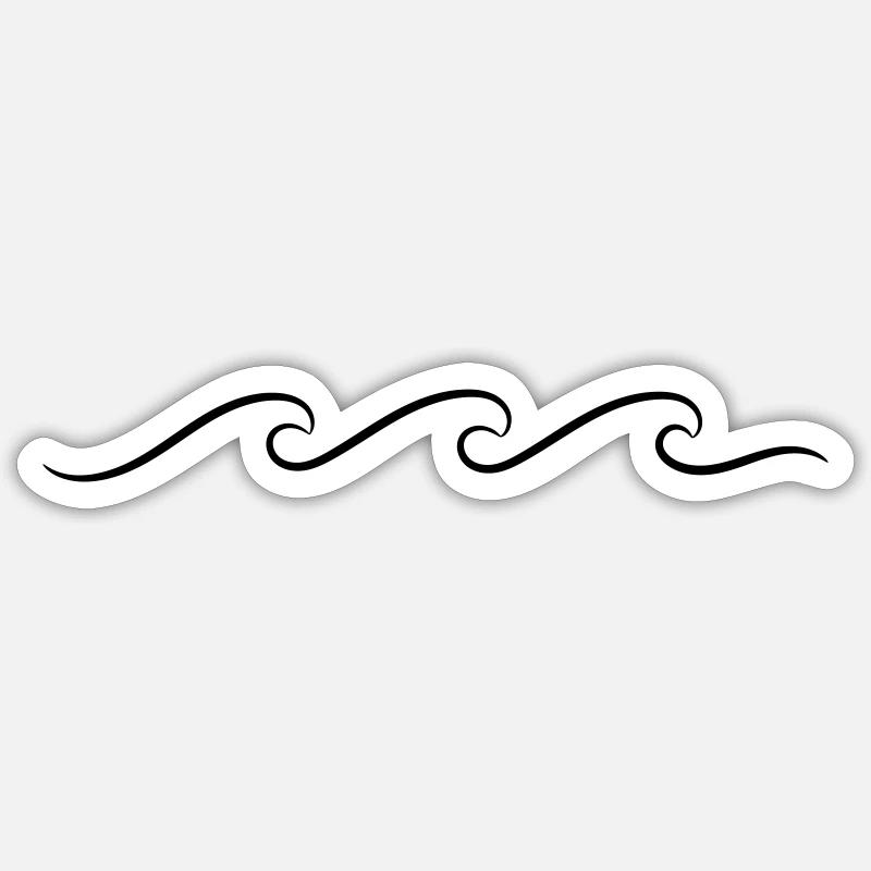 Wave Line Art Sticker size S (10 x 10 cm)