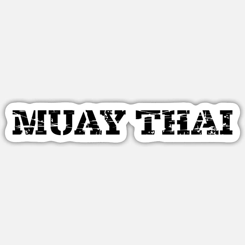 Muay Thai - Sticker Größe S (10 x 10 cm) - Mattweiß