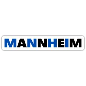 Mannheim - Sticker taille S (10 x 10 cm) - blanc mat - Devant