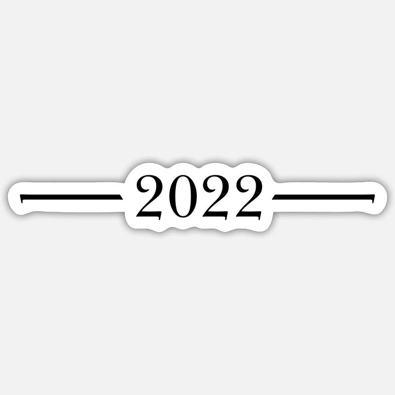 linie 2022 elegant - Sticker Größe S (10 x 10 cm) - Mattweiß