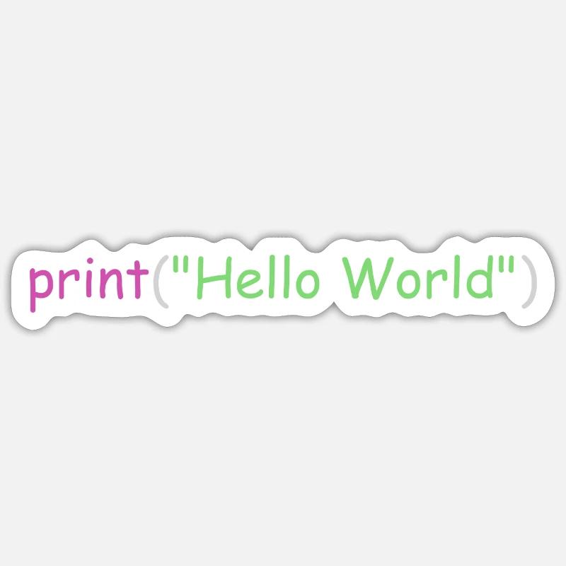 Hello World programmation Python C++ C # Sticker taille S (10 x 10 cm)