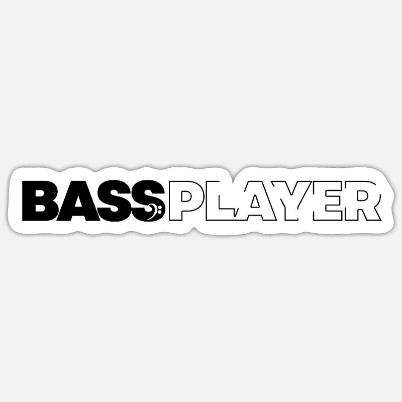 Bass player - Sticker taille S (10 x 10 cm) - blanc mat