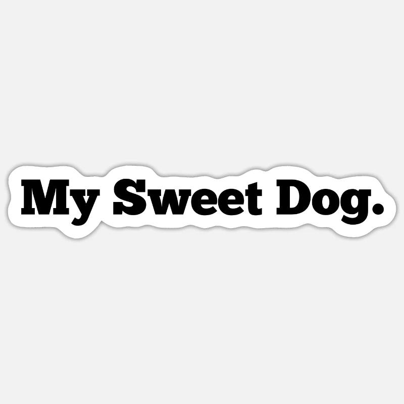 Mon doux chien - Sticker taille S (10 x 10 cm) - blanc mat