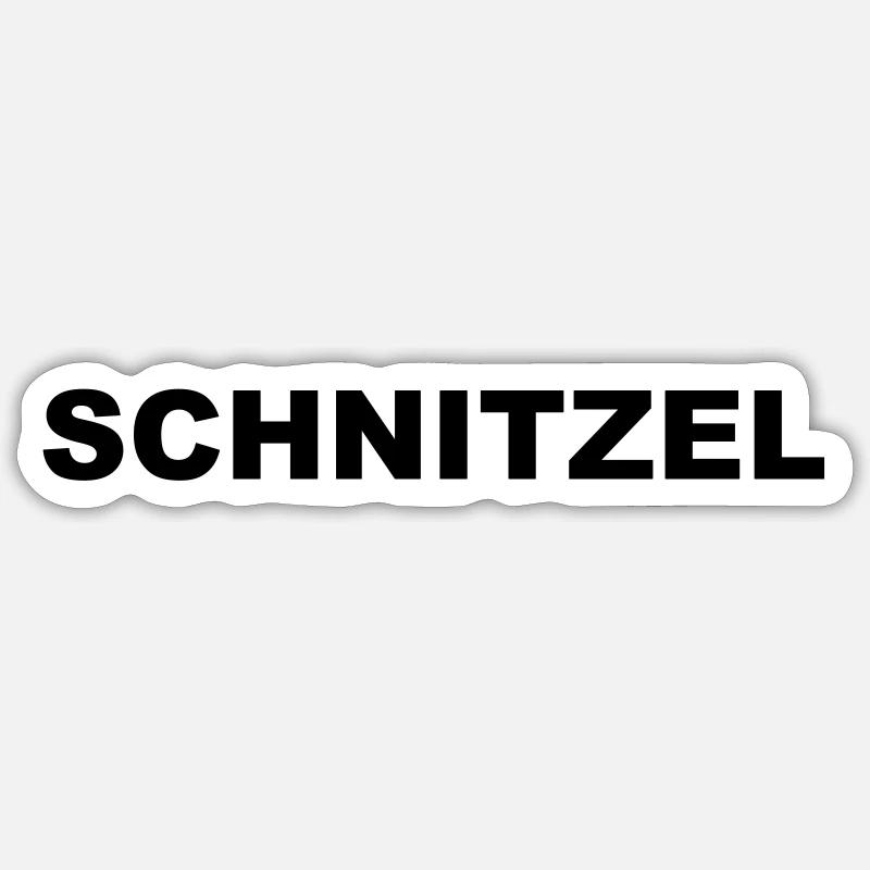 Schnitzel - freu mich wie ein Schnitzel - Sticker Größe S (10 x 10 cm) - Mattweiß