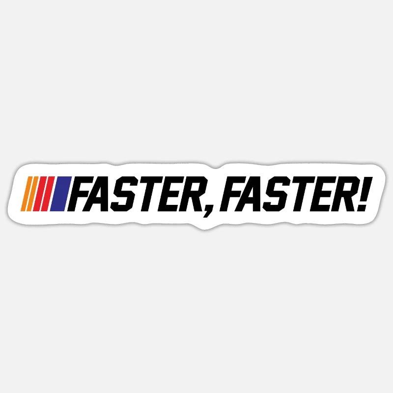 FASTER - Sticker size S (10 x 10 cm) - white matte