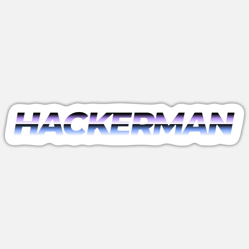 Hackerman - Sticker taille S (10 x 10 cm) - blanc mat