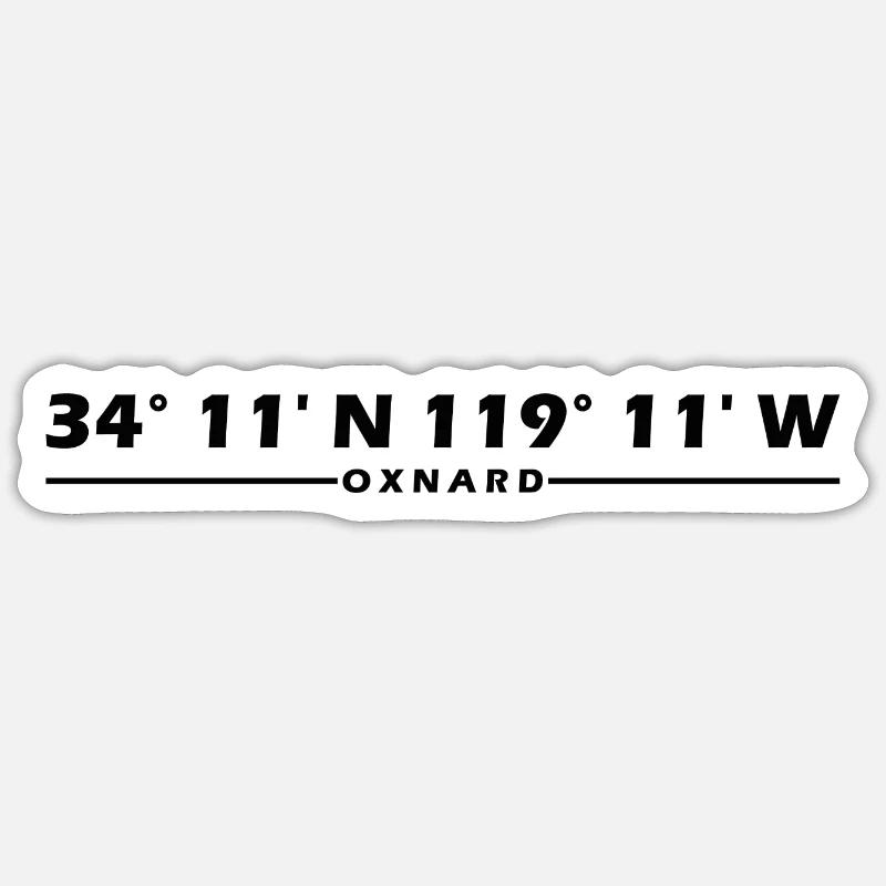 Oxnard Coordinates - Sticker size S (10 x 10 cm) - white matte