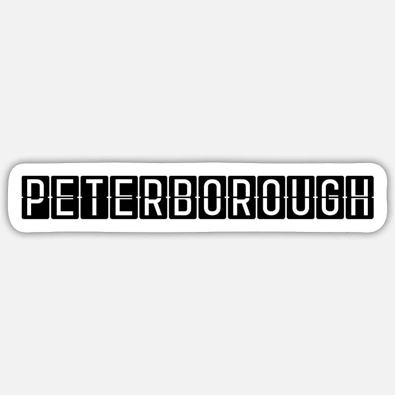Peterborough Flughafentafel - Sticker Größe S (10 x 10 cm) - Mattweiß