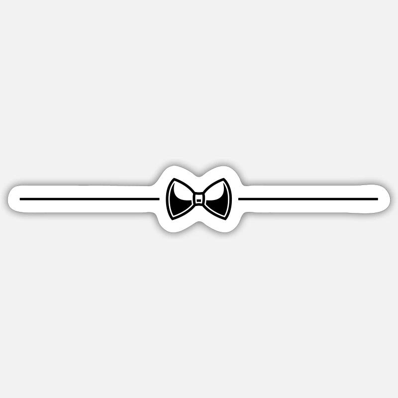 Cravate papillon Gentleman Line - Sticker taille S (10 x 10 cm) - blanc mat