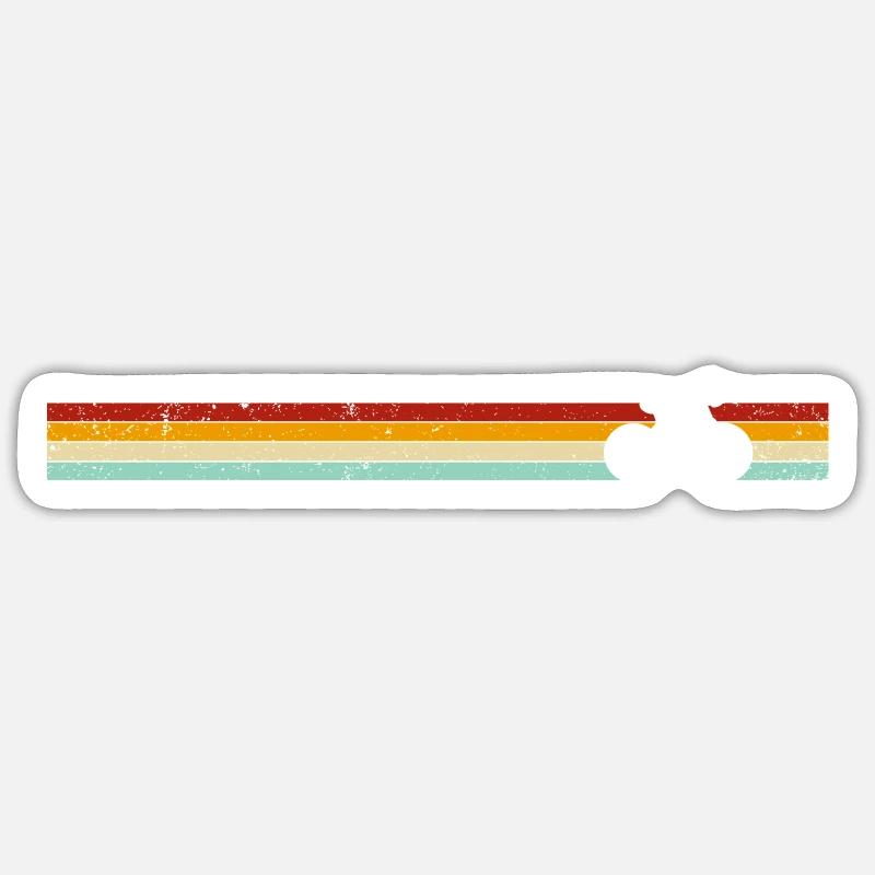 Retro Stripes Bicycle on Gradient Banner - Sticker size S (10 x 10 cm) - white matte